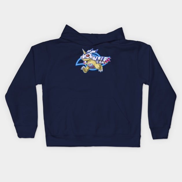 fanart gabumon Kids Hoodie by DigiTeeshrit